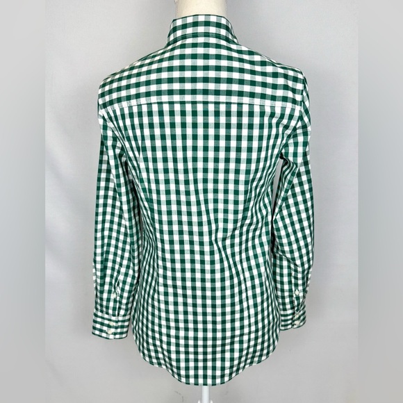 J. Crew Factory Button Up Shirt Long Sleeves Lightweight Green Gingham XS - Picture 7 of 9
